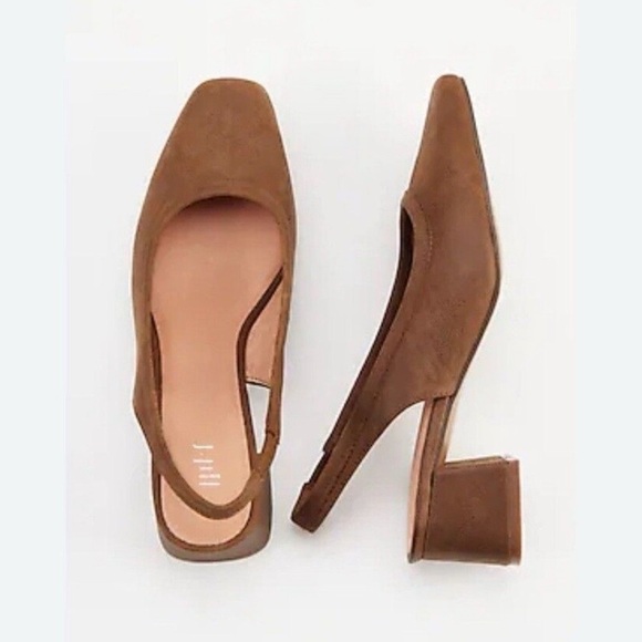 J. Jill Shoes - J. Jill Siri Suede Leather Slingback Heels Cognac Brown Size 10